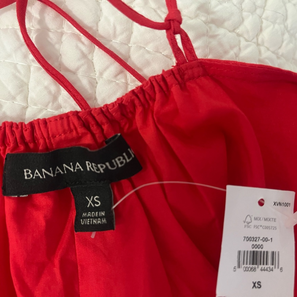 Banana Republic Red Maxi Dress with Adjustable Straps